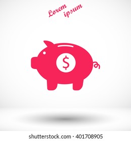 Piggy bank vector icon