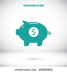 Piggy bank vector icon