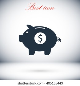 Piggy bank vector icon
