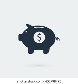 Piggy bank vector icon