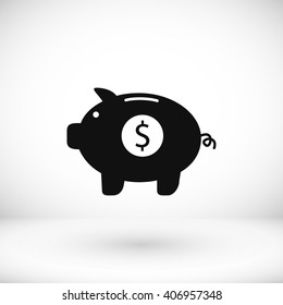 Piggy bank vector icon