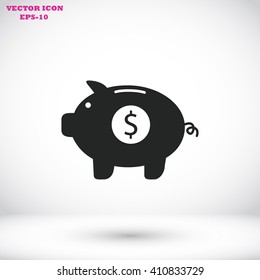 Piggy bank vector icon