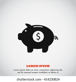 Piggy bank vector icon