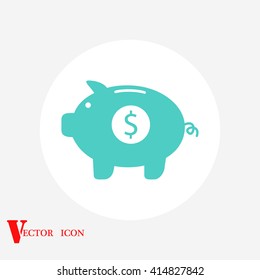Piggy bank vector icon