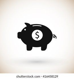 Piggy bank vector icon