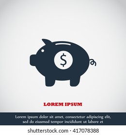 Piggy bank vector icon