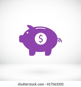 Piggy bank vector icon