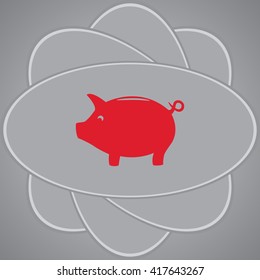 Piggy bank vector icon 