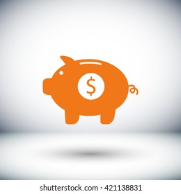 Piggy bank vector icon