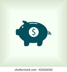 Piggy bank vector icon