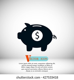 Piggy bank vector icon