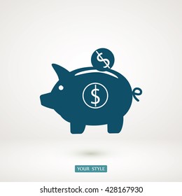 piggy bank vector icon