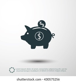 piggy bank vector icon