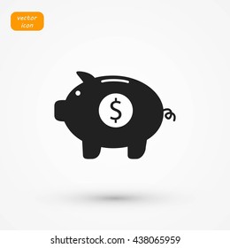 Piggy bank vector icon