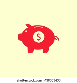 Piggy bank vector icon