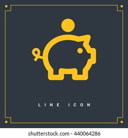 piggy bank vector icon.
