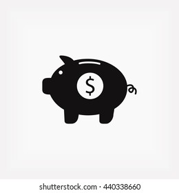 Piggy bank vector icon