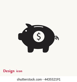 Piggy bank vector icon