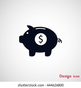 Piggy bank vector icon