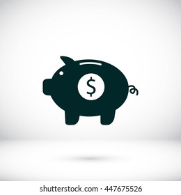 Piggy bank vector icon