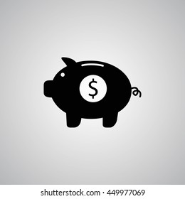 Piggy bank vector icon