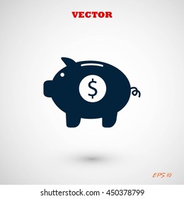 Piggy bank vector icon