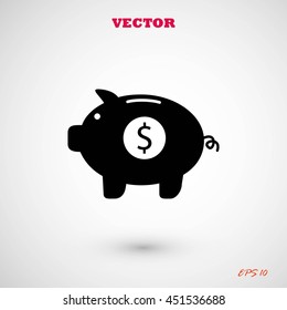 Piggy bank vector icon