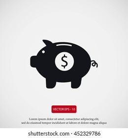 Piggy bank vector icon