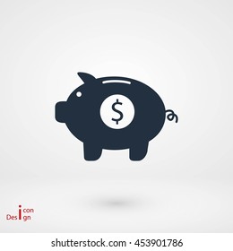 Piggy bank vector icon