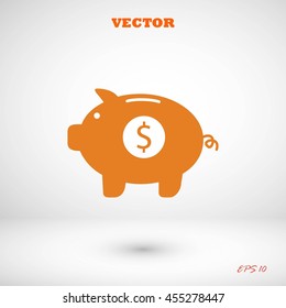 Piggy bank vector icon