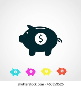 Piggy bank vector icon
