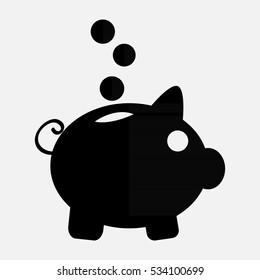Piggy bank vector icon