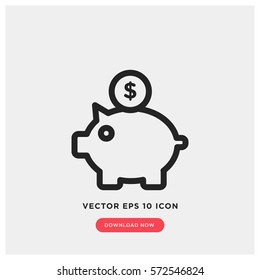 Piggy bank vector icon