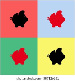 Piggy bank vector  icon.