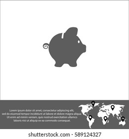 Piggy bank vector  icon.