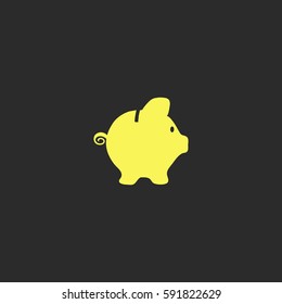 Piggy bank vector  icon.