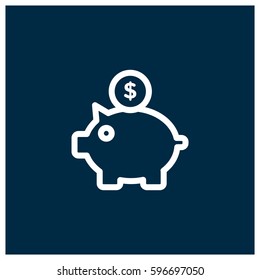 Piggy bank vector icon