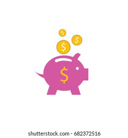Piggy bank vector icon