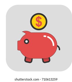 Piggy Bank Vector Icon