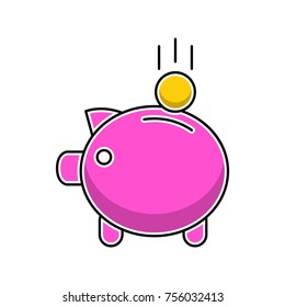 Piggy bank vector icon