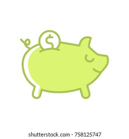 Piggy bank vector icon