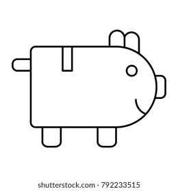 Piggy bank vector icon