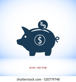 piggy bank vector icon, vector best flat icon EPS

