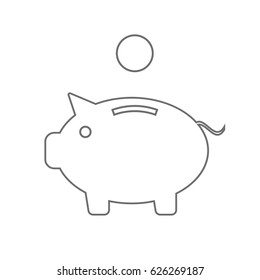 Piggy bank vector icon. Bank, business, savings deposit, finance, savings, investment of money. Vector illustration logo made in trendy line stile. For the design of brochures, posters, flyers, web