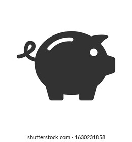 Piggy bank vector icon. Editable symbol illustration.
