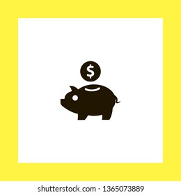 piggy bank vector icon. flat design