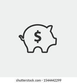 piggy bank vector icon flat isolated sign