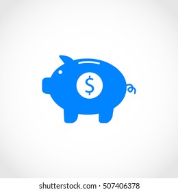 Piggy bank vector icon, flat design best vector icon
