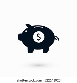 Piggy bank vector icon, flat design best vector icon