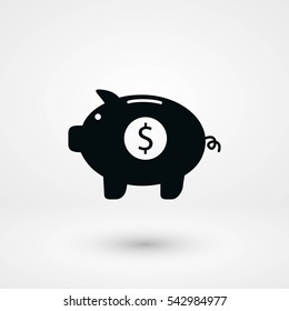 Piggy bank vector icon, flat design best vector icon